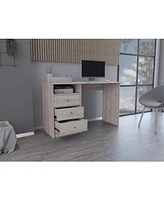 Nemocon 3 Drawer Computer Desk With 1-Open Storage Shelf, Light Gray