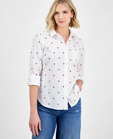 Tommy Hilfiger Women's Cotton Heart-Logo Printed Shirt