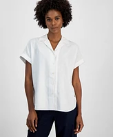 Nautica Jeans Women's Collared Short-Sleeve Camp Shirt