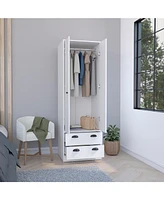 Bonaire Armoire with 2-Drawers and 2-Doors, Black