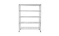 Slickblue 5-Tier Nsf Heavy Duty Adjustable Storage Metal Rack with Wheels & Shelf Liners - Chrome