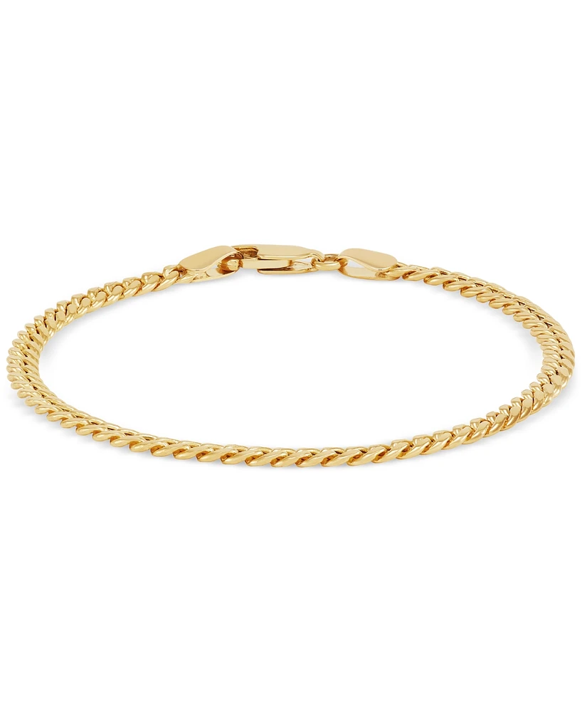 Italian Gold Polished Miami Cuban Chain Link Bracelet in 14k Gold