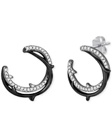 Disney Enchanted Vault Diamond Maleficent Hoop Earrings (1/5 ct. t.w.) in Sterling Silver & Black Rhodium-Plated Sterling Silver