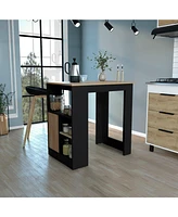 Depot E-Shop Masset Kitchen Island 36" H, Three Open Side Storage Shelves and One Push-to-Open Cabinet