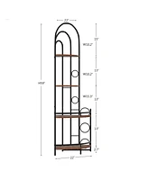 Slickblue 4-Tier Corner Bookshelf, Modern Style, Plant Stand with Metal Frame