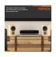 Pyle 6-Channel High Power Stereo Speaker Selector, Multi-Channel Amplifier with Volume Control