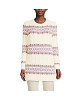 Lands' End Women's Cozy Lofty Jacquard Cable Tunic Sweater