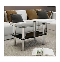 vidaXL Coffee Table Glass 2 Tiers