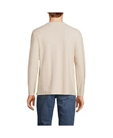 Lands' End Men's Long Sleeve Textured Herringbone Henley