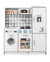 Costway Kids Kitchen Playset with Realistic Lights & Sounds Ice Maker Stoves Sink Oven