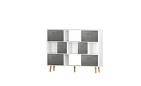 Slickblue Multifunctional Cube Bookshelf - Stylish Open Design for Books, Decor, and Souvenirs