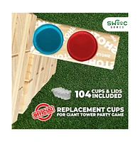 Swooc 105 Extra/Replacement Gelatin Shot Cups & Lids for Giant Tower Party Game – Clear Plastic & Leak Proof - Hidden Shots