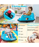 Costway Ride on Bumper Car for Kids with Remote Control 360 Degree Spin Led Light