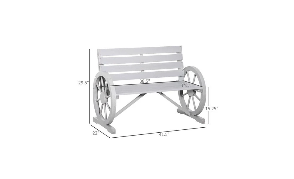 Slickblue Sturdy Fir Wood Garden Chair – Light Grey with Wheel Design, 550 lbs. Capacity
