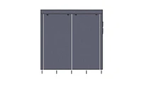 Slickblue 67" Portable Wardrobe Storage Rack with 12 Shelves and 4 Side Pockets for Organized Clothes Storage