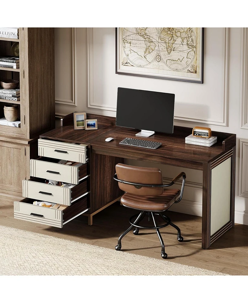 Tribesigns 61-Inch Computer Desk with 4 Drawers, Mid