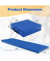 Hongge 6 x 2 Ft Tri-Fold Gym Mat with Handles and Removable Zippered Cover