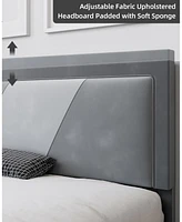 gaomon Upholstered Bed Frame With Adjustable Headboard - Modern Platform Bed Frame With Wood Slats Support - Easy Assembly