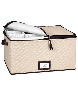 Florida Brands Wine Glass Storage Box with Dividers and 5"W cells - Holds 12 Wine Glasses up to 10" Tall