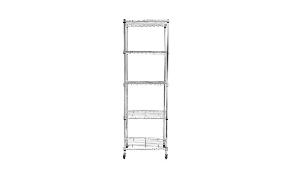 Slickblue 5-Tier Nsf Heavy Duty Adjustable Storage Metal Rack with Wheels & Shelf Liners