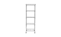 Slickblue 5-Tier Nsf Heavy Duty Adjustable Storage Metal Rack with Wheels & Shelf Liners