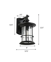 Flynama 1 Waterproof Outdoor Wall Light, Clear Glass Sheet Outdoor Wall Light, Matte Black