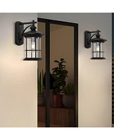 Flynama 1 Waterproof Outdoor Wall Light, Clear Glass Sheet Outdoor Wall Light, Matte Black