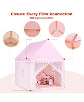 Hongge Kids Play Tent Large Playhouse Children Play Castle Fairy Tent Gift with Mat