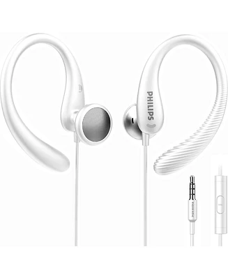 Philips Flexible Earhook Headphones - Secure Fit, Neodymium Drivers, Lightweight, Ergonomic Design, Durable Build, and 3.5mm Jack for Active Use
