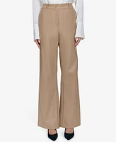 Halston Women's Faux-Leather Straight-Leg Pants