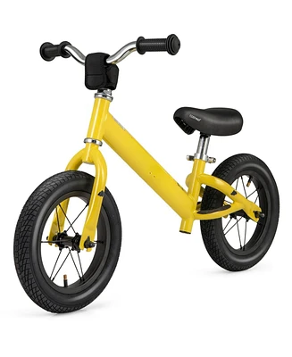 Hongge 12 Inch Toddler Balance Bike with Height Adjustable Handlebar and Seat-Yellow