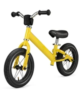 Hongge 12 Inch Toddler Balance Bike with Height Adjustable Handlebar and Seat-Yellow