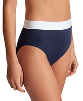 Lauren Ralph Women's Banded High-Waist Bikini Bottoms