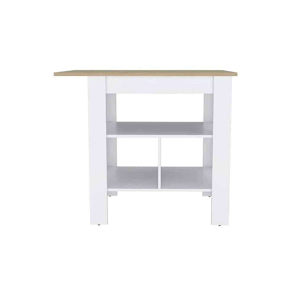 Depot E-Shop Finley Kitchen Island, kitchen table 35" H, 3 Open Shelves