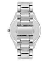 Steve Madden Men's Everyday Black, Blue and Silver-Tone Alloy Metal Watch, 44mm - Navy/Black/Silver