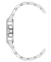 Steve Madden Women's Charming Light Blue and Silver-Tone Alloy Metal Bracelet Watch, 38mm