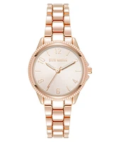 Steve Madden Women's Everyday Rose Gold-Tone Alloy Metal Bracelet Watch, 30mm