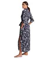Lauren Ralph Women's Floral-Print Shirt Dress Swim Cover-Up