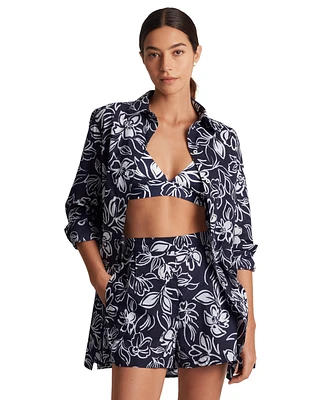 Lauren Ralph Women's Floral-Print Swim Cover-Up Set