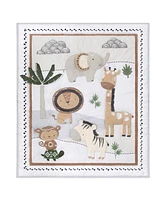 The Peanutshell Safari Serenity Cotton Crib Bedding Set for Baby Boys and Baby Girls, 4 Pieces