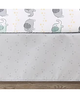 The Peanutshell Grey and Mint Elephant Dreams 5 Piece Crib Bedding Set for Baby Boys or Girls, Nursery Set with Blanket