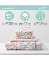 The Peanutshell Wildflower Organic Cotton Crib Bedding Set for Baby Girls, 4 Pieces