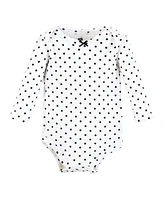 Hudson Baby Girls Thermal Long Sleeve Bodysuits, Snowflake, 0-3 Months