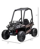 Aosom 12V Kids Utv with Music, Lights, MP3/Usb, Suspension,