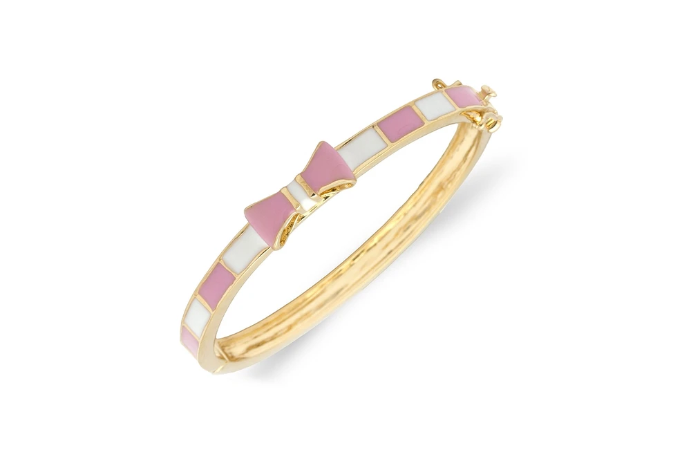 Lily Nily Girls Pink and White Bow Bangle