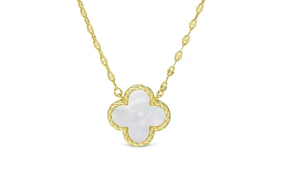 Lily Nily Girls Mother of Pearl Clover Necklace