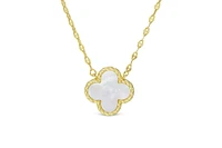 Lily Nily Girls Mother of Pearl Clover Necklace