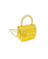 Tiny Treats + Zomi Gems Girls Mini Glam Quilted Pearl Handle Purse, Gold