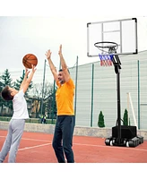 Hongge 4.9-10 Feet Adjustable Basketball Hoop with Shatterproof Backboard