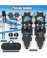 Hongge 21/25/30 Inch 4-in-1 Lightweight Terrain Snowshoes with Flexible Pivot System